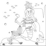 Sereia colorindo dos desenhos animados com concha de sopa Caráter no fundo do fundo do mar Ilustra??o subaqu?tica Sirene na ilustração do vetor Sereia colorindo dos desenhos animados com concha de sopa Caráter no fundo do fundo do mar Ilustra??o subaqu?tica Sirene na ilustração do vetor