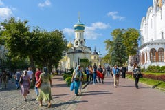 Sergiev Posad, Russia - September 2, 2018: Holy Trinity Of St. Sergius Lavra. Cathedral of the assumption, Church of the descent o stock photography Sergiev Posad, Russia - September 2, 2018: Holy Trinity Of St. Sergius Lavra. Cathedral of the assumption, Church of the descent o stock photography