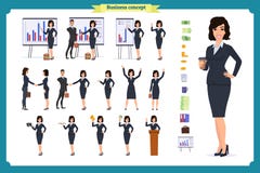 Serie di caratteri pronta per l'uso Giovane donna di affari nell'usura convenzionale Pose ed emozioni differenti royalty illustrazione gratis Serie di caratteri pronta per l'uso Giovane donna di affari nell'usura convenzionale Pose ed emozioni differenti royalty illustrazione gratis