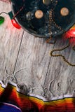 Fiesta: Bucket Of Beer And Serape Party Background royalty free stock image Fiesta: Bucket Of Beer And Serape Party Background royalty free stock image