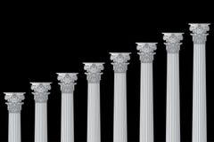 A series of Greek, antique, historic colonnades with Corinthian capitals and space for text on a black background vector illustration A series of Greek, antique, historic colonnades with Corinthian capitals and space for text on a black background vector illustration