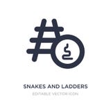 serpentes e ícone das escadas no fundo branco Ilustração simples do elemento do conceito do entretenimento ilustração do vetor serpentes e ícone das escadas no fundo branco Ilustração simples do elemento do conceito do entretenimento ilustração do vetor