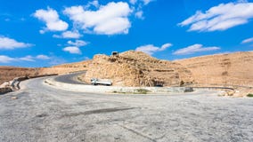 Serpentine Mountain Road King`s Highway In Jordan Royalty Free Stock Photos