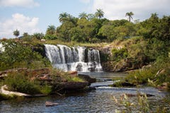Serra do Cipo Big Waterval stock fotografie Serra do Cipo Big Waterval stock fotografie