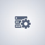 Servereinrichtung, vector beste flache Ikone Lizenzfreies Stockbild Servereinrichtung, vector beste flache Ikone Lizenzfreies Stockbild
