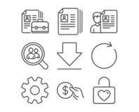 service synchronize and payment icons cv documents downloading