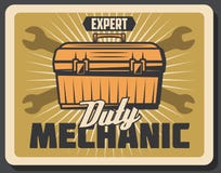 Services de mécanicien pour l'affiche de vecteur de repairment de voiture Photographie stock libre de droits Services de mécanicien pour l'affiche de vecteur de repairment de voiture Photographie stock libre de droits