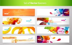 Set of abstract colorful web headers. stock illustration Set of abstract colorful web headers. stock illustration