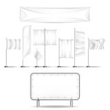 Set of advertisement billboards and outdoor advertising. Flags, trading board. vector illustration Set of advertisement billboards and outdoor advertising. Flags, trading board. vector illustration