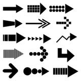 Set of arrow icons. Collection of fifteen black arrow icons for your design isolated on white background.EPS file available