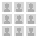 Set of avatar profile icon. Gray silhouettes on light gray background. Portraits men. Vector illustration stock illustration Set of avatar profile icon. Gray silhouettes on light gray background. Portraits men. Vector illustration stock illustration