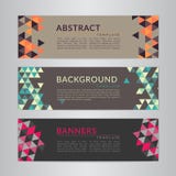Set banners collection with abstract soft color polygonal mosaic backgrounds. Geometric triangular patterns, vector illustration. Royalty Free Stock Photos Set banners collection with abstract soft color polygonal mosaic backgrounds. Geometric triangular patterns, vector illustration. Royalty Free Stock Photos