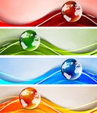 Set of banners with globes royalty free illustration Set of banners with globes royalty free illustration