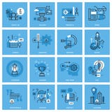 Set of basic thin line concept icons for website royalty free illustration Set of basic thin line concept icons for website royalty free illustration