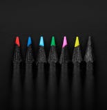 Set of beautiful colored black pencils, Shallow depth of field stock photo Set of beautiful colored black pencils, Shallow depth of field stock photo