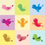 Set of bird icons. On the turnovers stock illustration Set of bird icons. On the turnovers stock illustration