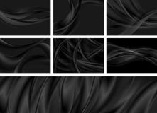 Set of black abstract smooth waves backgrounds vector illustration Set of black abstract smooth waves backgrounds vector illustration