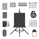 Set of black art things vector illustration Set of black art things vector illustration