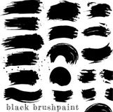 Set of black ink brush stains and splatters vector illustration Set of black ink brush stains and splatters vector illustration