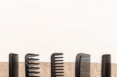 Set of black plastic hair comb. stock photography Set of black plastic hair comb. stock photography