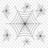 Set of black spider web on transparent background. Design element, icon. Vector. royalty free illustration Set of black spider web on transparent background. Design element, icon. Vector. royalty free illustration