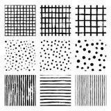 Set black and white hand draw vector seamless patterns Stripe Strip, Grid, Polka Dot vector illustration Set black and white hand draw vector seamless patterns Stripe Strip, Grid, Polka Dot vector illustration