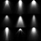 Set black and white light sources. Vector royalty free illustration Set black and white light sources. Vector royalty free illustration