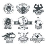 Set boxing badges, stickers isolated on white. vector illustration Set boxing badges, stickers isolated on white. vector illustration