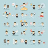 Set of businessman activities on blue background vector illustration Set of businessman activities on blue background vector illustration