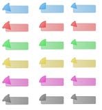 Set of buttons with arrown in left top corner stock illustration Set of buttons with arrown in left top corner stock illustration