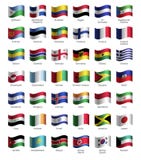 Set of buttons with flags stock illustration Set of buttons with flags stock illustration