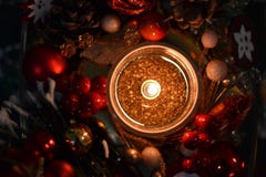 Christmas candle and decorations stock photography Christmas candle and decorations stock photography