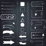 Set of chalk arrows and symbols. Royalty Free Stock Photo Set of chalk arrows and symbols. Royalty Free Stock Photo