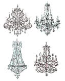 Set Of Chandelier Drawings Royalty Free Stock Photography - Image: 36624207