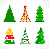 Set of Christmas trees flat royalty free illustration Set of Christmas trees flat royalty free illustration