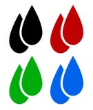 Set ciekłe krople Olej, krew, biopaliwo, woda opadowi symbole Obrazy Stock Set ciekłe krople Olej, krew, biopaliwo, woda opadowi symbole Obrazy Stock