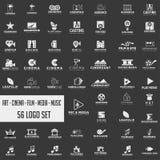 set collection of cinema film logo design with black color, icon element royalty free stock photography set collection of cinema film logo design with black color, icon element royalty free stock photography