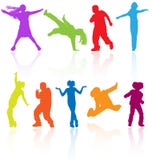 Jumping kids jump silhouettes silhouette child kid vector sport dancing dance teenagers children teens teen teenage party school