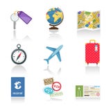 Set of colored travel icons royalty free illustration Set of colored travel icons royalty free illustration