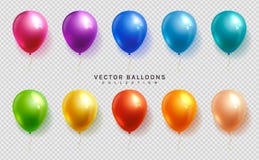 Set of colorful balloons. Vector