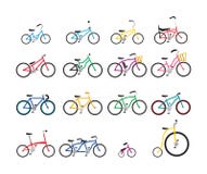 Set of colorful bicycles with various size and form royalty free illustration Set of colorful bicycles with various size and form royalty free illustration