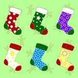 Set of Colorful Christmas Socks. Different Sockings in Cartoon Flat Style. Vector illustration for Your Design. stock illustration Set of Colorful Christmas Socks. Different Sockings in Cartoon Flat Style. Vector illustration for Your Design. stock illustration