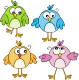 Set of colorful cute birds royalty free illustration Set of colorful cute birds royalty free illustration