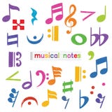 set colorful doodle musical note symbol isolated over white background set doodle musical note symbol 104637097