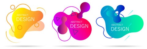 Set of colorful elements, gradient abstract shape for banner stock illustration Set of colorful elements, gradient abstract shape for banner stock illustration