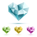 Set of colorful hearts with reflections royalty free illustration Set of colorful hearts with reflections royalty free illustration