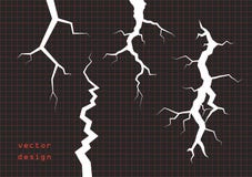 Set of cracks. The rift the schism the ice, or wall plaster. Vector overlay elements, on an dark background stock illustration Set of cracks. The rift the schism the ice, or wall plaster. Vector overlay elements, on an dark background stock illustration