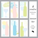 A set of creative brochures for a bar or alcohol store vector illustration A set of creative brochures for a bar or alcohol store vector illustration