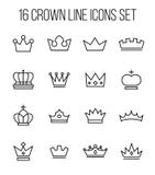 Set of crown in modern thin line style. royalty free illustration Set of crown in modern thin line style. royalty free illustration