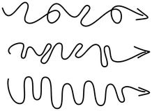 Set of curved, hand drawn marker scribble direction arrows Royalty Free Stock Photo Set of curved, hand drawn marker scribble direction arrows Royalty Free Stock Photo